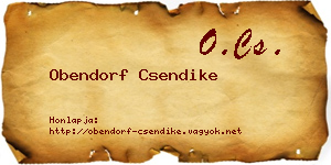 Obendorf Csendike névjegykártya
